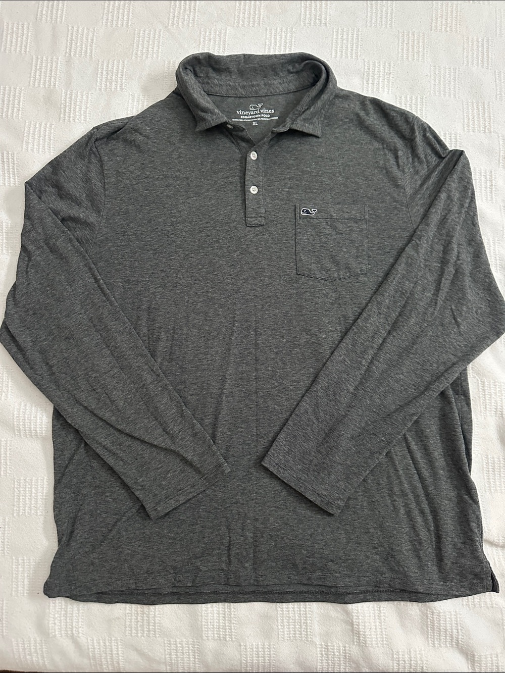 Vineyard Vines Men's Dark Heather Gray Long Sleeve Polo